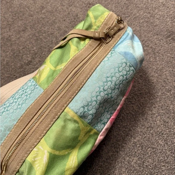 Coach Hampton Pastel Patchwork Signature Print Hobo Bag Colorful SpringSummer - Picture 3 of 6